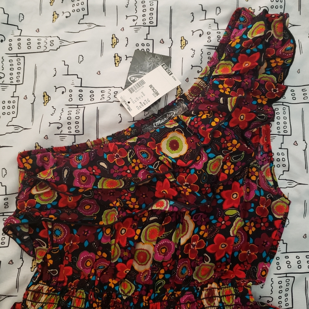Floral one shoulder dress